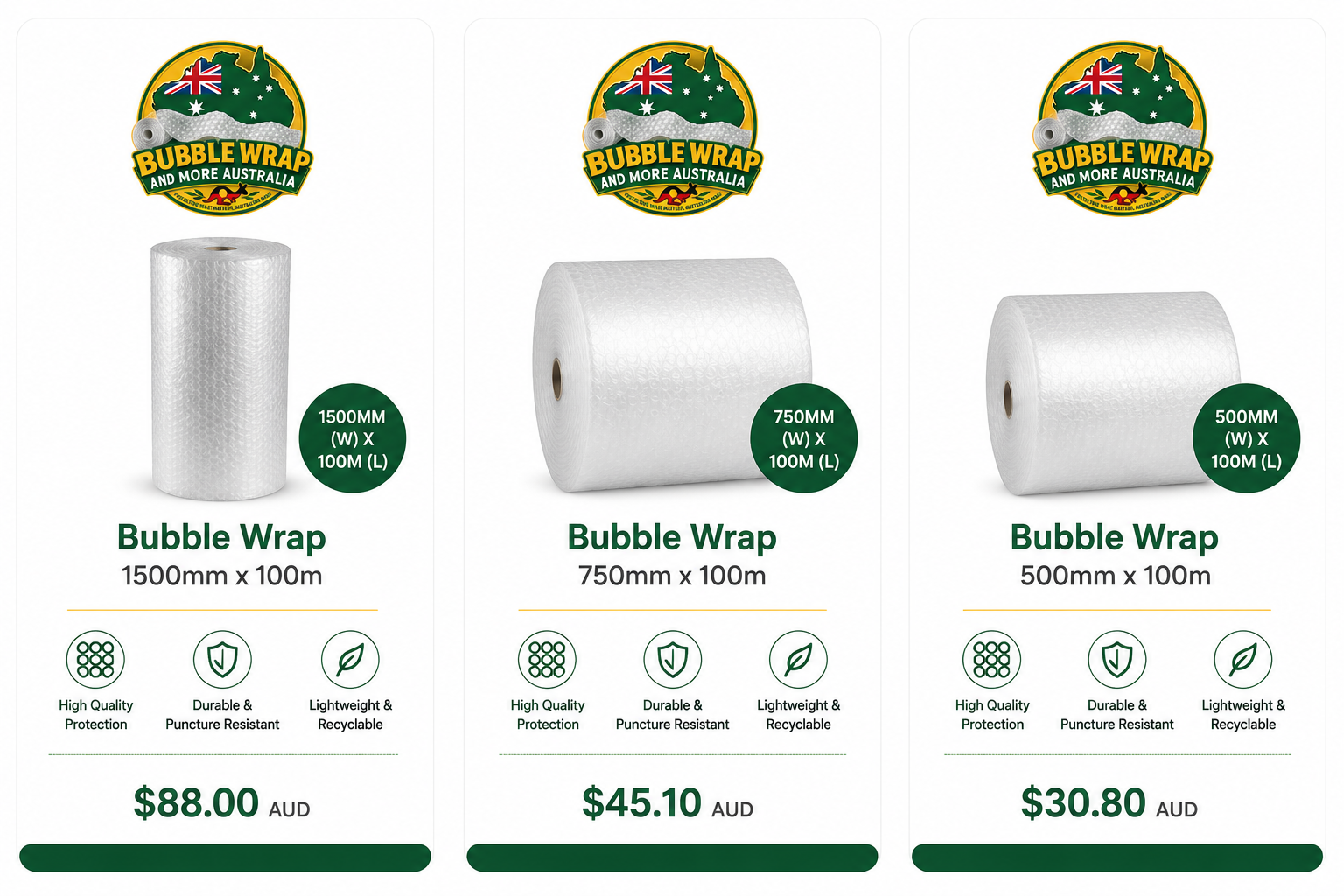 bubble wrap roll 1.5m x 100m Deliver South Australia only